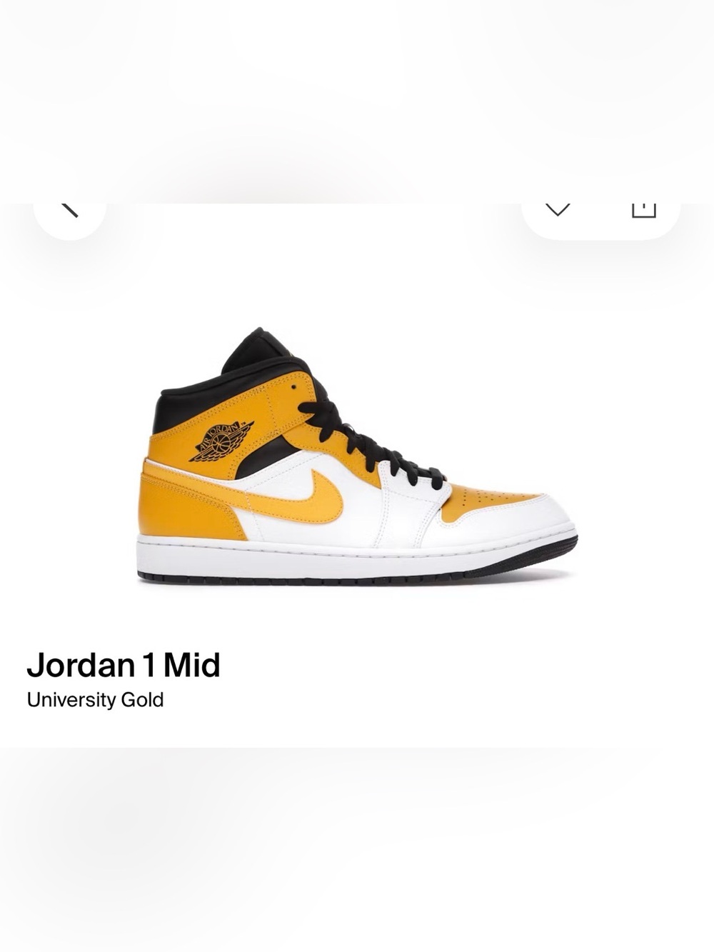 Jordan 1 Mid - White, Yellow & Black